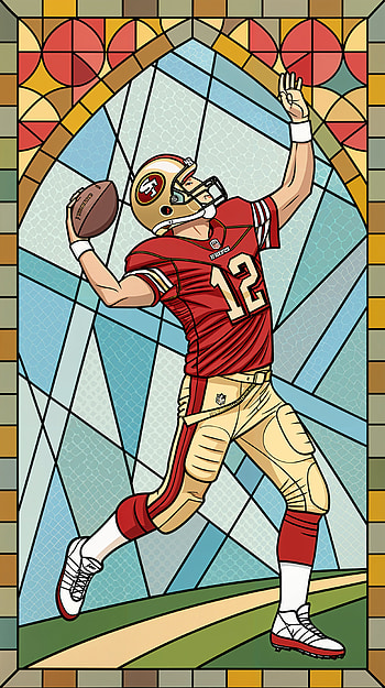 Quarterback Glory: A Stunning , football, stained glass HD phone wallpaper