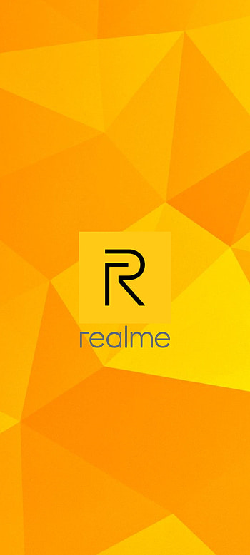 Realme Yellow, pantalla, formas, logo, fondos HD phone wallpaper