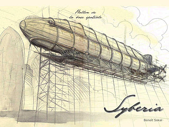 Syberia, sketch, sky, zeppelin HD wallpaper
