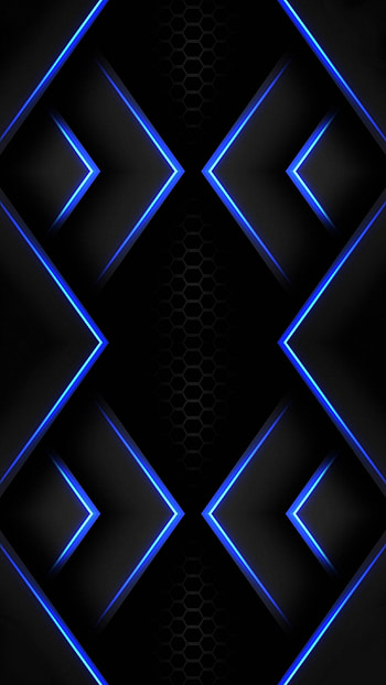 dsadfdedws, tech, electric blue, new, art, neon, black, pattern, amoled, future, shapes, design, dark, geometric HD phone wallpaper