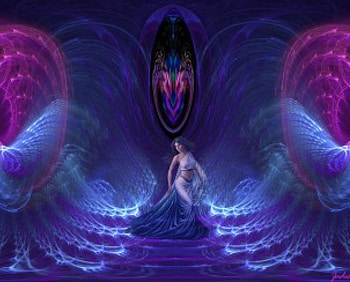 Escape, fractal, fantasy, refllection, flower HD wallpaper