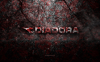 Diadora logo, grunge art, Diadora stone logo, red stone texture, Diadora, grunge stone texture, Diadora emblem, Diadora 3d logo HD wallpaper