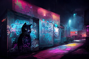 Neon graffiti, AI Art, Sci Fi, cyberpunk HD wallpaper