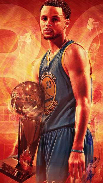 Steph Curry, Red, Fire Theme HD phone wallpaper