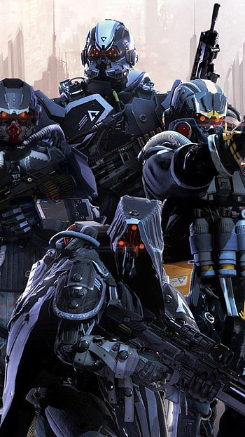 Gritty warzone, Tactical strategies, Futuristic weaponry, Intense action HD phone wallpaper