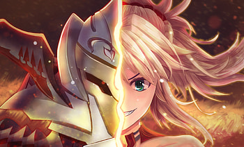 Saber of red, fate series, anime girl, face HD wallpaper