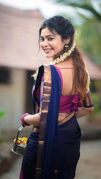 Dharsha Gupta, saree beauty HD phone wallpaper