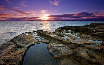 Landscape, Sky, Sea, Sun HD wallpaper