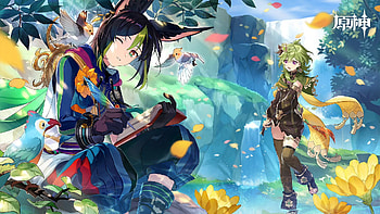 Collei & Tighnari: Genshin Impact Adventure, Collei (Genshin Impact), Tighnari (Genshin Impact), video game, Genshin Impact HD wallpaper