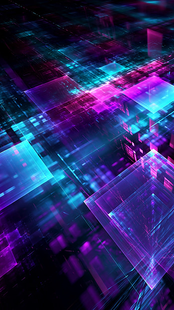 Digital Geometric Cube, Abstract 3D, , Rainbow Colors HD phone wallpaper