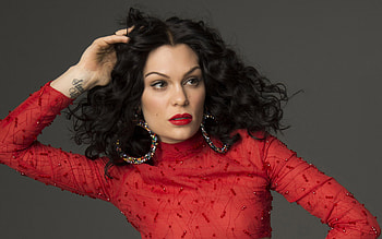 Jessie J, British singer, Red blouse, Portrait HD wallpaper