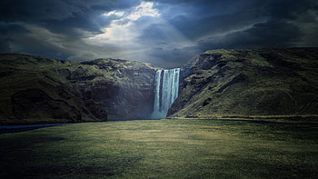 Faroe Islands, Island waterfall, , Backgrounds HD wallpaper