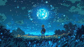 Link Moon, The Legend of Zelda, Link, moon, AI Art HD wallpaper