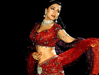 Sari of Madhuri, black, hindi, madhuri, actresses, woman, sari, lady, red, face, peoples HD wallpaper