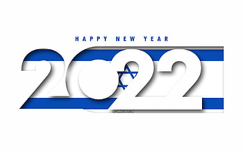 Happy New Year 2022 Israel, white background, Israel 2022, Israel 2022 New Year, 2022 concepts, Israel, Flag of Israel HD wallpaper