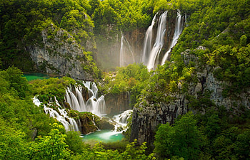 Beautiful Waterfalls, waterfalls, beautiful, nature, green HD wallpaper