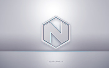 Nikola 3d white logo, gray background, Nikola logo, creative 3d art, Nikola, 3d emblem HD wallpaper