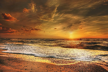 •ღ✿ღ•, view, nature, sunset, beach HD wallpaper