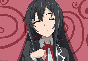 Close eye, anime girl, beautiful, Yukino Yukinoshita HD wallpaper