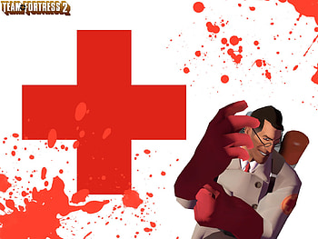 Team Fortress 2 Medic, tf2, cross, medic, blood, heal HD wallpaper