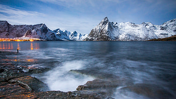 Lake, mountains, rocks, nature HD wallpaper