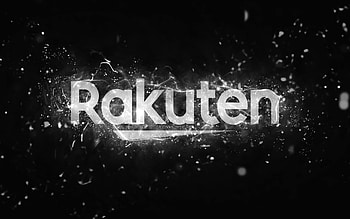 Rakuten white logo, , white neon lights, creative, black abstract background, Rakuten logo, brands, Rakuten HD wallpaper