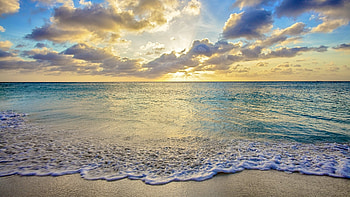 Aruba Island, Caribbean sunset, Tranquil sea, Window's spotlight HD wallpaper