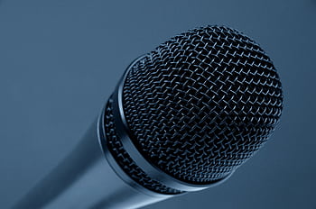 A detailed close-up of a micro with a blue monochrome background, highlighting its intricate mesh design. HD wallpaper