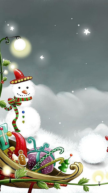 Happy New Year, Snow Man HD phone wallpaper