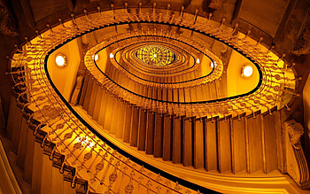 Spiral stairs, Architecture, Geometric design, Abstract background HD wallpaper