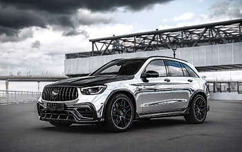 Mercedes-AMG GLC 63 S, front view, exterior, silver GLC, GLC tuning, German cars, GLC 63 S, Mercedes-Benz HD wallpaper