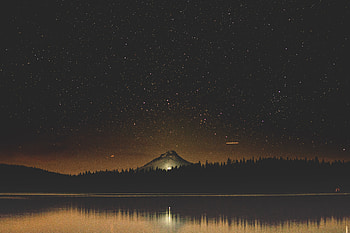 Mt Hood Shooting Store Reflection View , shooting-star, reflection, nature HD wallpaper