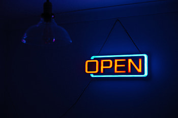 Words, Neon, Inscription, Sign, Signboard, Open, It's Open HD wallpaper