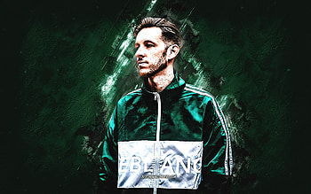 Sigala, British DJ, green stone background, Sigala DJ, Bruce Fielder, Sigala art HD wallpaper