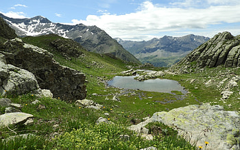 French Alps, Alps, national park, France, mountains, lake HD wallpaper