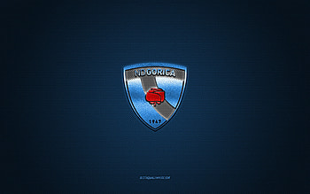 HNK Gorica, Croatian football club, blue logo, blue carbon fiber background, Prva HNL, football, Velika Gorica, Croatia, HNK Gorica logo HD wallpaper