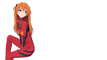 Neon Genesis Evangelion - Asuka Langley Soryu, artwork, anime, Asuka Langley Soryu, Neon Genesis Evangelion, white background HD wallpaper
