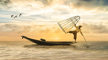 Boat, Fishing HD wallpaper