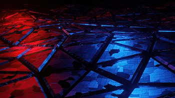 Red And Blue Broken Abstract , abstract, artist, artwork, digital-art HD wallpaper