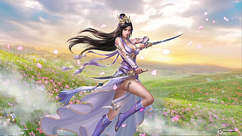 Fantasy Girl, Girl, Pink, Sword, Beauty HD wallpaper