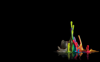Drops, Multicolored, Motley, 3D, Spray, Wax HD wallpaper