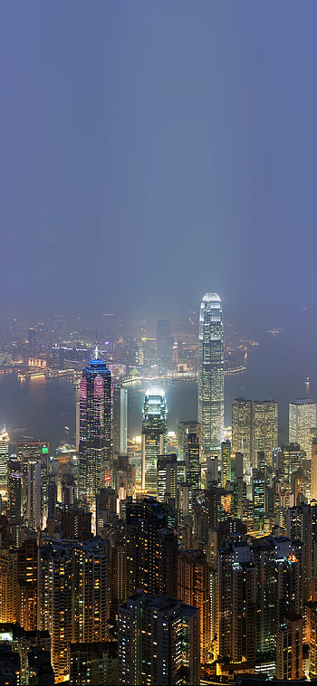 Hong Kong Skyline, Skyline Hongkong, City night live, Skyline at night HD phone wallpaper