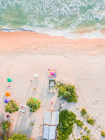Beach, aerial view, summer HD phone wallpaper