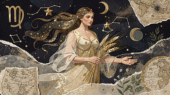 Virgo: Moonlit Harvest —, Virgo (Astrology), Zodiac, Astrology, Maiden, Wheat HD wallpaper