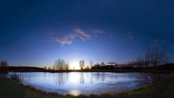 Nature, Sunset, Clouds, Lake, Surface, Evening, Stranded, Shallow, Pond, Lungs HD wallpaper