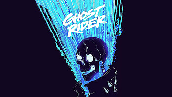 Ghost Rider, dark, minimal art HD wallpaper
