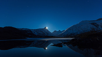 Clear Sky Night Landscape , sky, night, landscape, reflection HD wallpaper