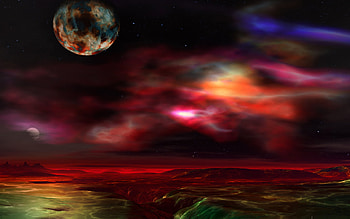 Green Planet, color, planet, skies, green, space, water HD wallpaper