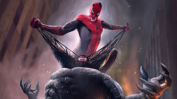 Spiderman Defeating Venom, spiderman, venom, artwork, superheroes, digital-art HD wallpaper