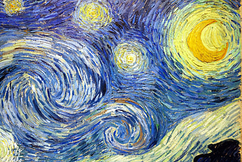 The Starry Night, Van Gogh's masterpiece, luminous stars, dreamy atmosphere HD wallpaper